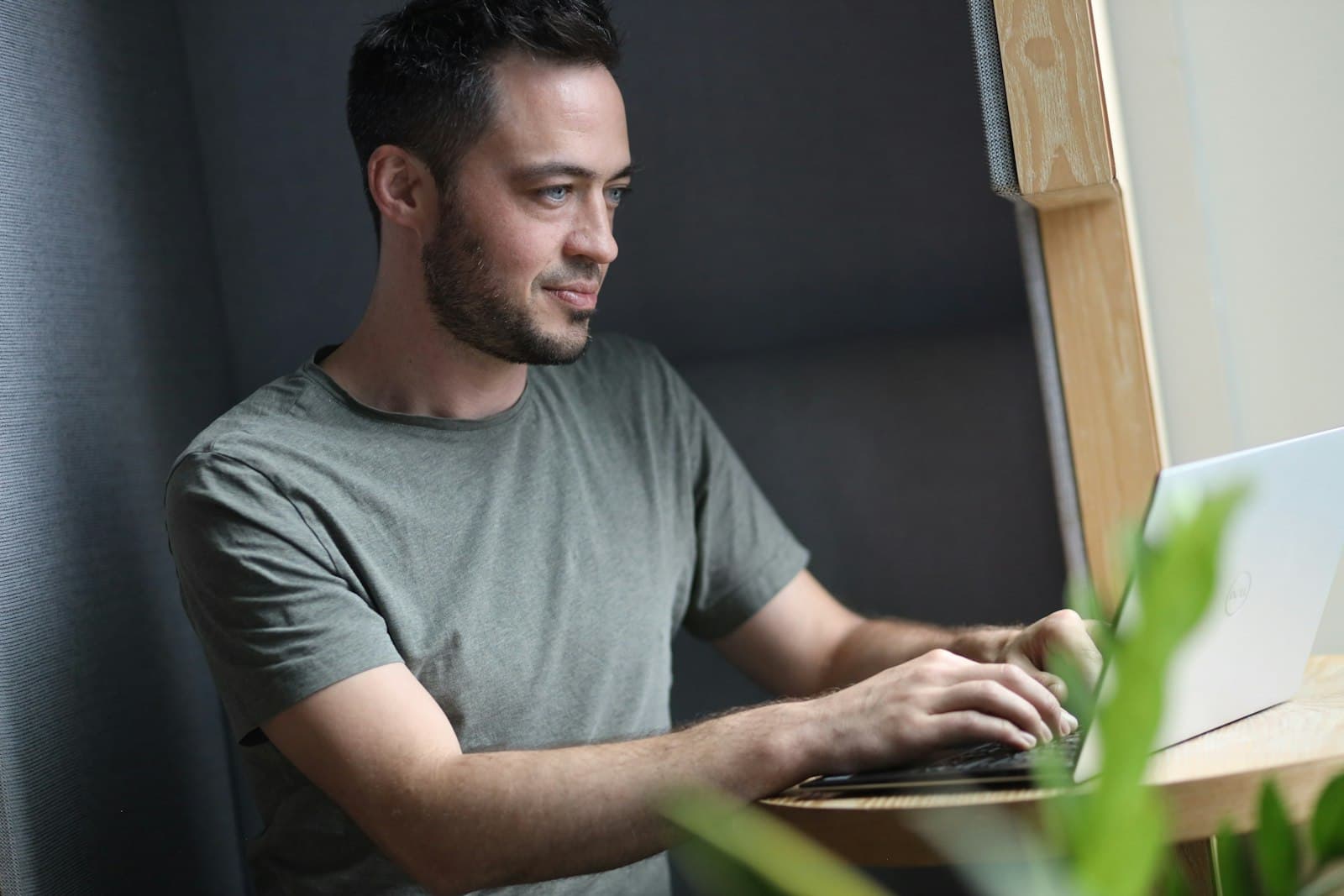 Developer building an app on a laptop